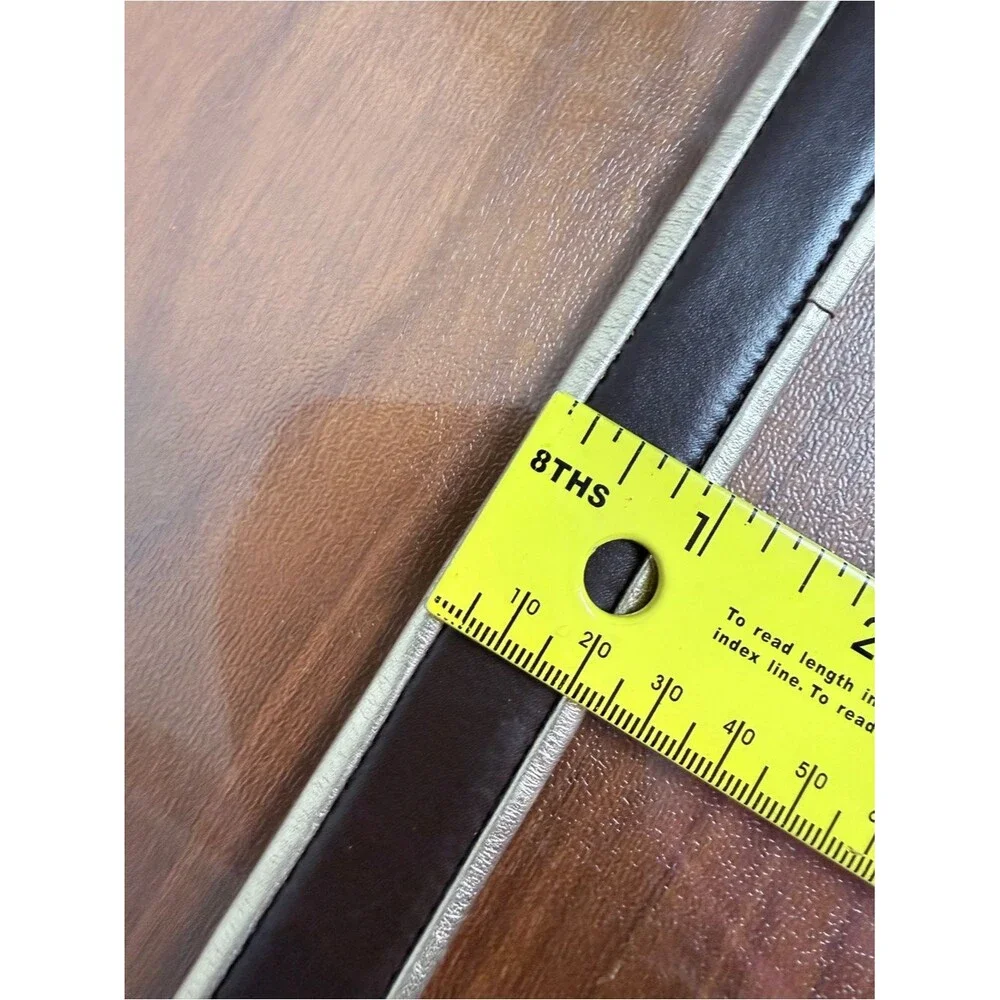 Lauren Ralph Lauren Brown Leather Belt with Gold Trim M